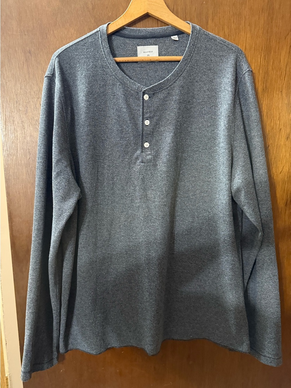 Billy Reid Gray Long Sleeve Henley